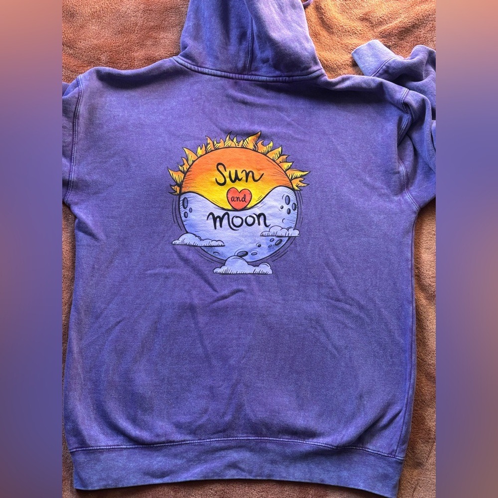 Purple Hoodie with Embroidered Text